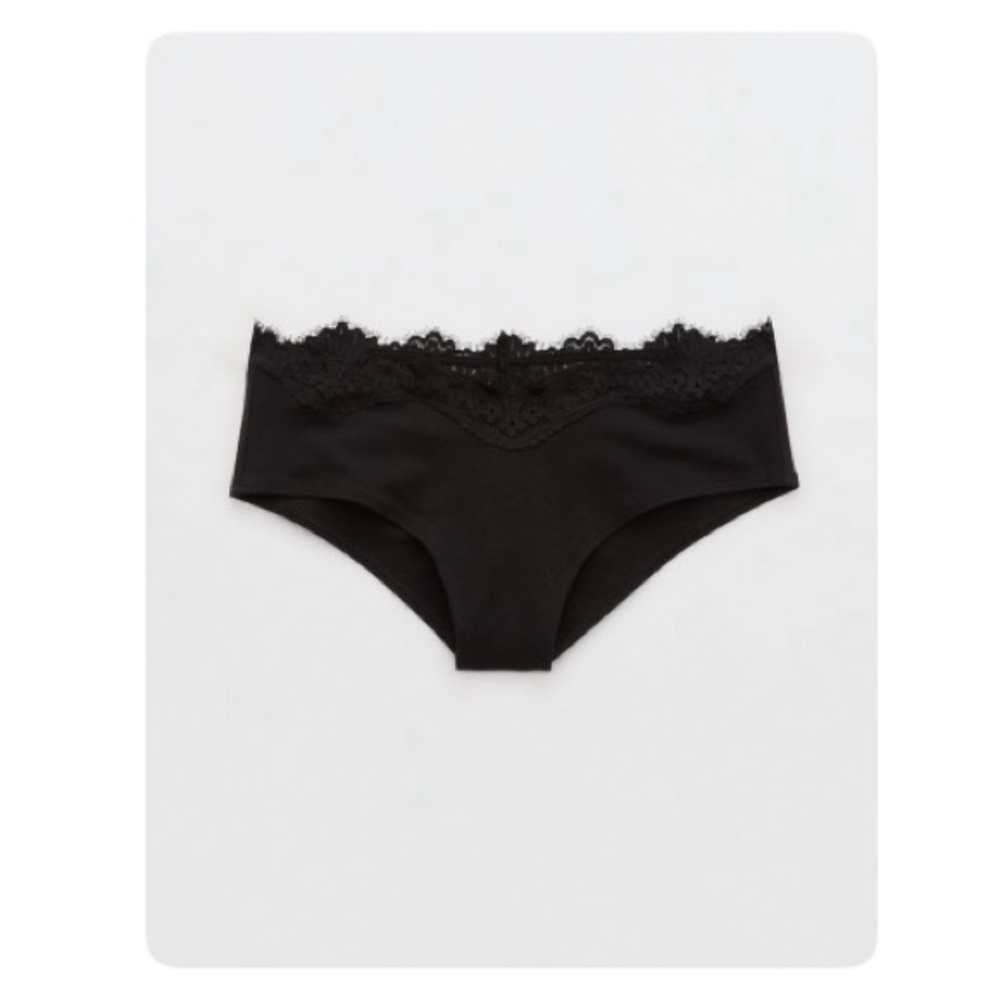 NWT Aerie Superchill Cotton Ruched Lace Trim Cheeky Panty